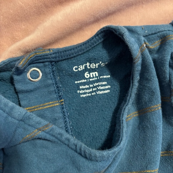 Carter's Teal and Gold Striped Dress - Picture 3 of 3